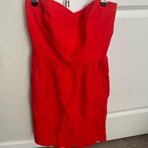 Red Strapless mini dress